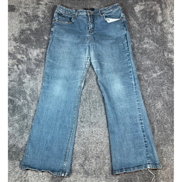 Y2K L.E.I. by Lee Bootcut Jeans Womens 18 1/2 Light Wash Raw Hem Flare Denim - Picture 2 of 11